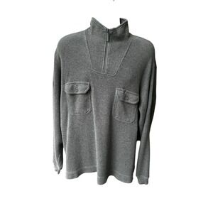 Eddie Bauer Summit‎ Pullover Quarter Zip Pockets Long Sleeve Gray L
